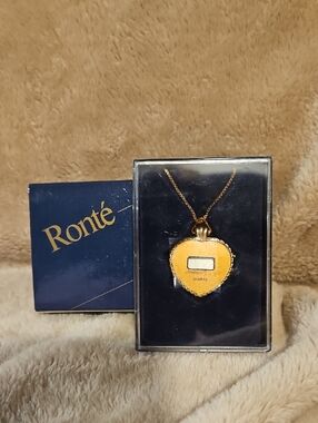 Gold Heart Pendant Necklace with Quartz Watch